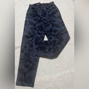 Bill Blass Dark Blue Floral Straight Leg Jeans NWTs